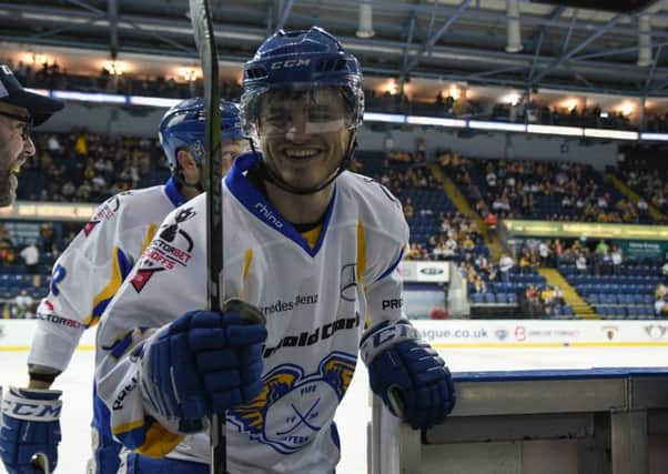 Fife Flyers' Chad Smith leaves the ice at 2018 play-offs (Pic: Richard Davies)