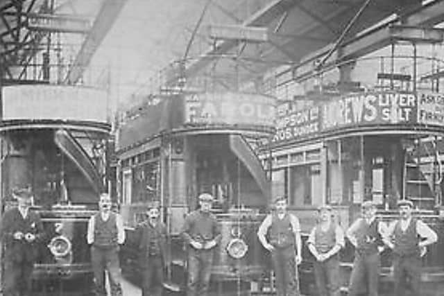 Inside the tram power station circa 1920