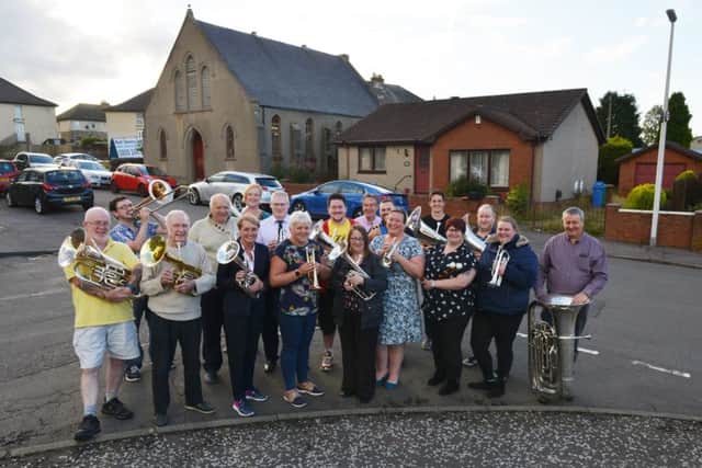 Lochgelly Brass Band in front of the hall.