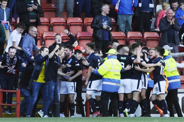 Saturday's late winner away at Airdrie sparked wild celebrations (Pic by Alan Murray)