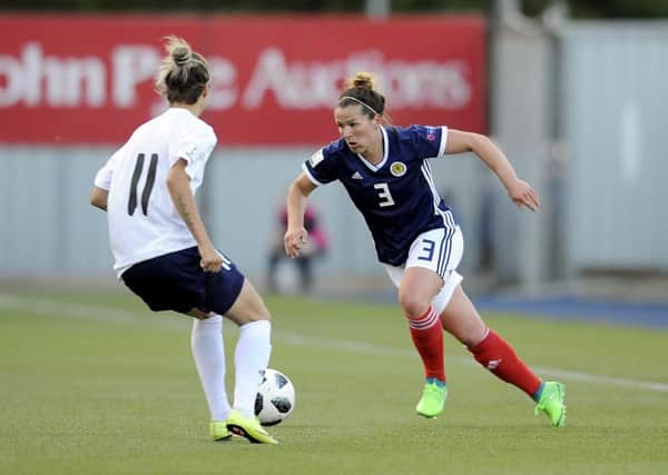 Emma Mitchell was part of the Scotland side which booked its place at the finals in France next year. Picture by Michael Gillen.