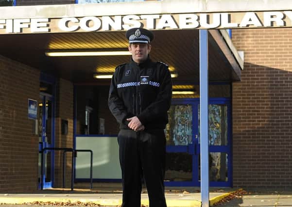 Derek McEwan  on his 2012 appointment as  Chierf Inspector at Glenrothes Police Station (Pic: Neil Doig)