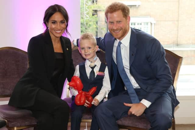 WellChild Awards 2018 sponsored by GSK, at the Royal Lancaster Hotel, London - The Duke and Duchess of Sussex meet Mckenzie Brackley - Picture by Antony Thompson