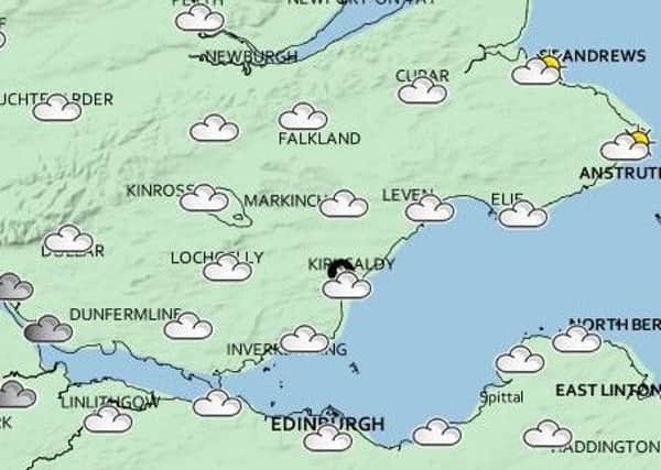 Forecast for Saturday, September 15 at 1 pm. Pic: Met Office