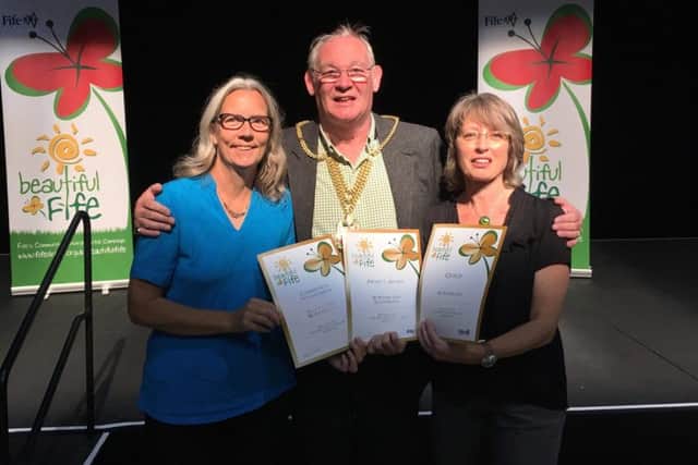 Members of Floral Action Burntisland scooped the Gold Award for Beautiful Fife. The group was also awarded with two other awards: A Community Involvement Award for our Allan Court project and a Project Award for Burntisland Allotments.
