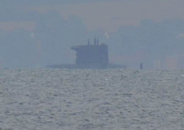 The submarine was visible from Kirkcaldy and Dysart.