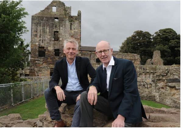 Kirkcaldy counillors Ian and Alistair Cameron want to make the historic Ravenscraig Castle a major attraction for tourists. (Pic George McLuskie).
