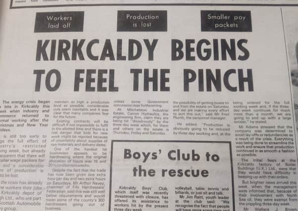 1974 and the three-day week as reported by the Fife Free Press