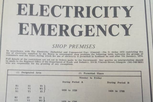 This advert in the FFP told of the restricted use of electricity