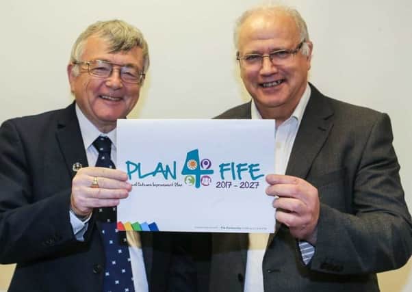Launch of Plan for Fife - with council co-leaders David Alexander (left) and David Ross