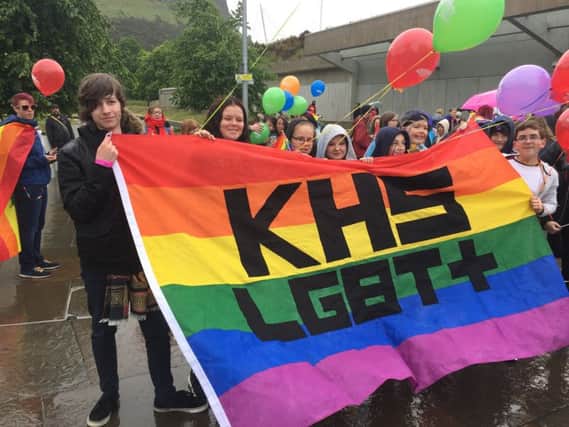 Some of the group members at a recent Pride parade