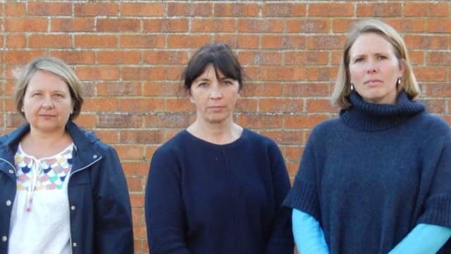 Josephine Bryden (right) with other concerned parents, Louise Andree, Bettina Schluep Adams, Tahra Duncan Clarke