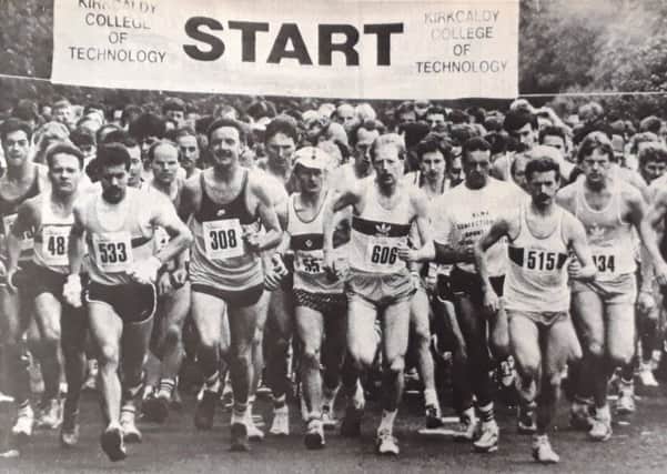 Runners at the start of the Kirkcaldy's half marathon in June 1988