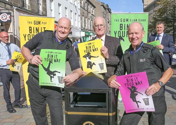 Stephen Duffy,Vince Murray,Cllr Ross Vettraino,Allan Coote, and Damien Woods launch new 'bin it' initiative