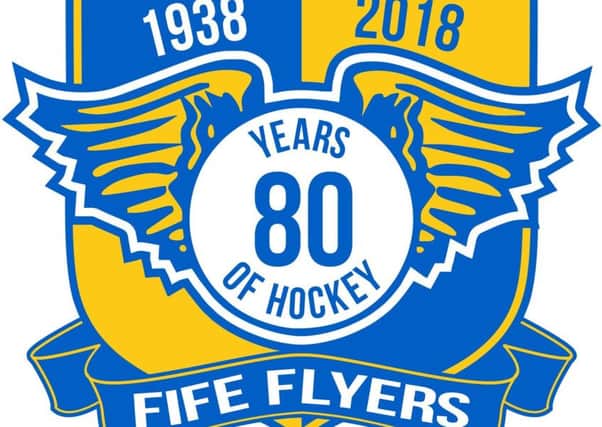 Fife Flyers 80th anniversary season logo, 2018-19