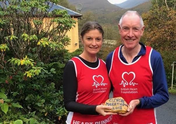 Lynne Herd and George Findlay raisied money for British Heart Foundation.