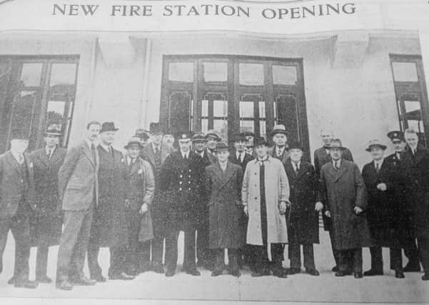 1938 opening of Kirkcaldy Fire Station, in Dunnikier Road,  built at a cost of Â£15,000