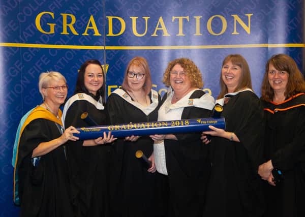 Left to right: Lecturer Susan McMillan with students Holly Cunningham, Adrienne Honeyman, Elizabeth Melville, Alison Carscadden and Kathryn Williamson.