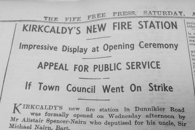 1938 - the opening of Kirkcaldy Fire Station, from the Fife Free Press archives