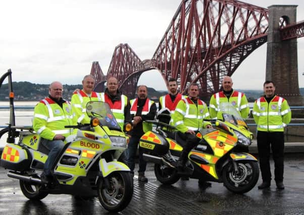 Delivering a service to the NHS...Blood Bikes Scotland is already operating successfully in NHS Borders and NHS Lothian and is now hoping to expand into Fife too.