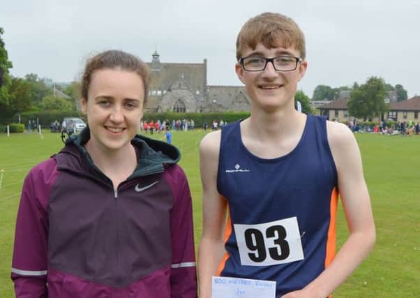 Scotland's World athletics star Laura Muir was in attendance at this year's Markinch Games, she is seen here presenting Rhuaridh Elder with his prize for winning the Youth's 800 metres event.