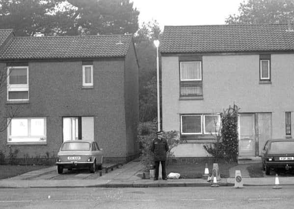 Police on the scene in GlenLyon Road in October 1988.