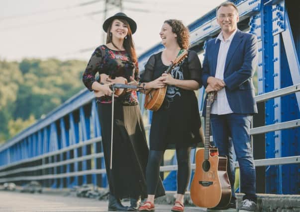 The Mile Roses  Kari Macleod, Kate Bramley and Simon Haworth  are playing at Crail Folk Club in Crail Town Hall on November 8.