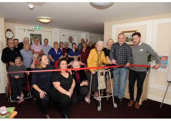 Residents and staff celebrate the new name at Harbour Care  in Dysart. Pic: George McLuskie.