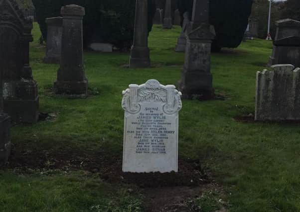 James Wyllie's headstone in Leven.