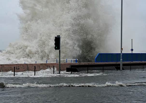 Flooding on Kirkcaldy's promenade