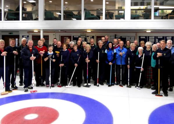 Players gather for Aberdour Curling Club's 200th Anniversary bonspiel in Kinross.