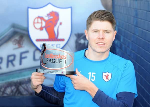 Kevin Nisbet with his Player of the Month award (pics by Fife Photo Agency)