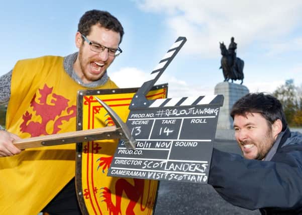 Neil Robertson and David Weinczok on the trail of the Outlaw King's film locations in Scotland (Pic: Mark Ferguson)