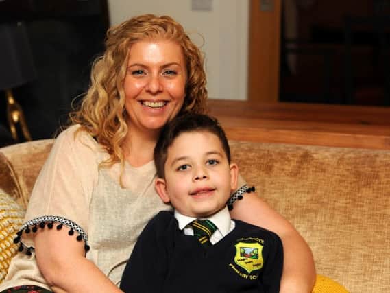 Milo and his mum Sarah. Pic by Fife Photo Agency