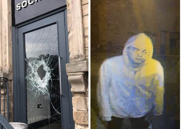 The damage done to the door and the CCTV footage from Society.