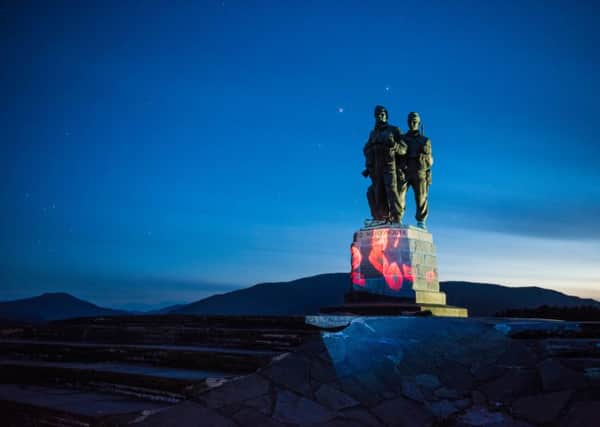 Centenary commemoration...the Commando Memorial at Spean Bridge is used to stunning effect in the video.