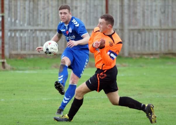 Action from Saturdays match at Moorside Park. Pic: George Wallace