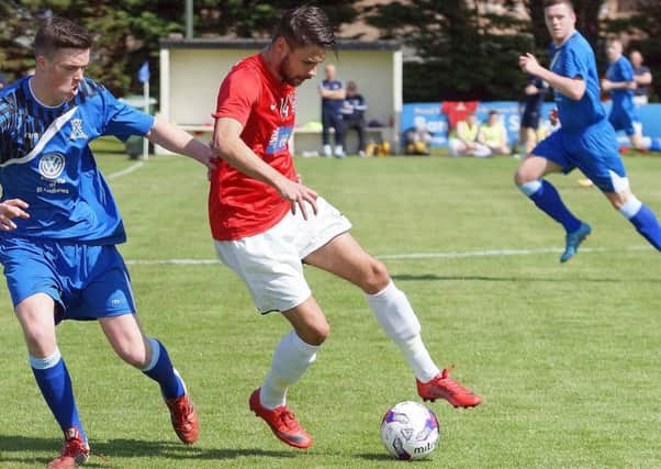 Dayle Robertson had an early chance for the home side on Saturday against league leaders Lochee United.