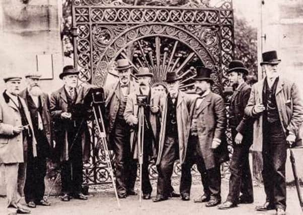 Original members of Kirkcaldy Photographic Society on a field trip to Aberdour 1898