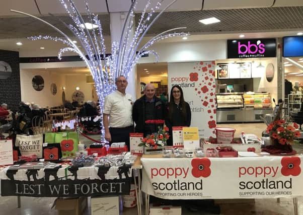 Poppy Scotland stall in the Mercat Shopping Centre, Kirkcaldy, helped the town to smash its fundraising target - raising it from Â£14,000 in 2017 to Â£25,000