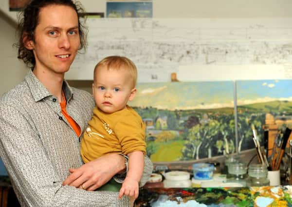 Leo with son Oren in his studio. Pics by Fife Photo Agency