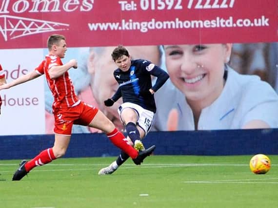 Kevin Nisbet opens the scoring against Airdrie. Pic: Fife Photo Agency