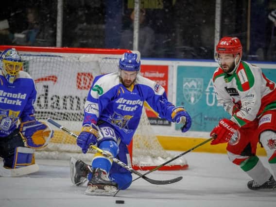Scott Aarssen in action during Fife Flyers' 8-3 home defeat to Cardiff Devils. Pic: Jillian McFarlane
