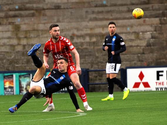 Ross Matthews in action for Raith Rovers on Saturday. Pic: Fife Photo Agency