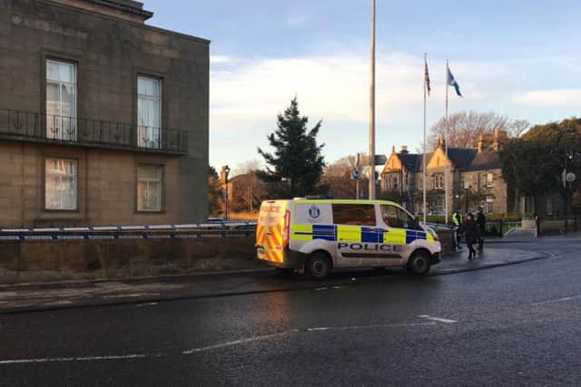 Police on the scene this morning.