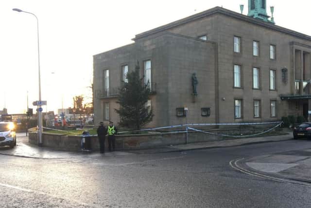 Police on the scene this morning.