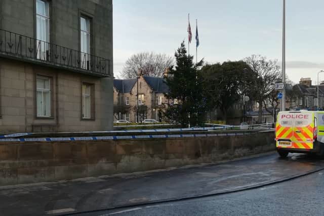 Police tape at Kirkcaldy Town Square (Pic: FFP)