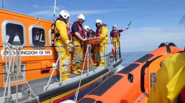 Kinghorn lifeboat out on exercise with Anstruther lifeboat