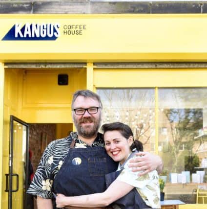 Kirsty and Tony Strachan at Kangus coffee house in Victoria Road. Pic: Fife Photo Agency.