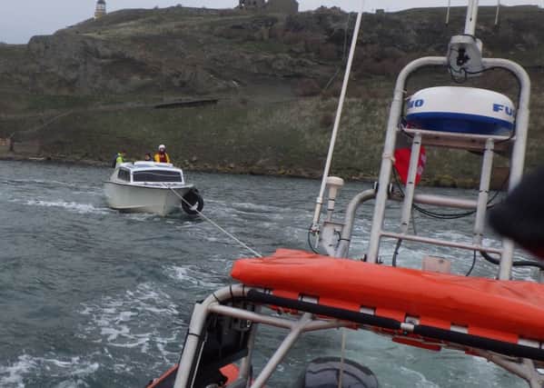 Kinghorn RNLI towed the boat from Inchkeith after it was taking on water. Picture: RNLI